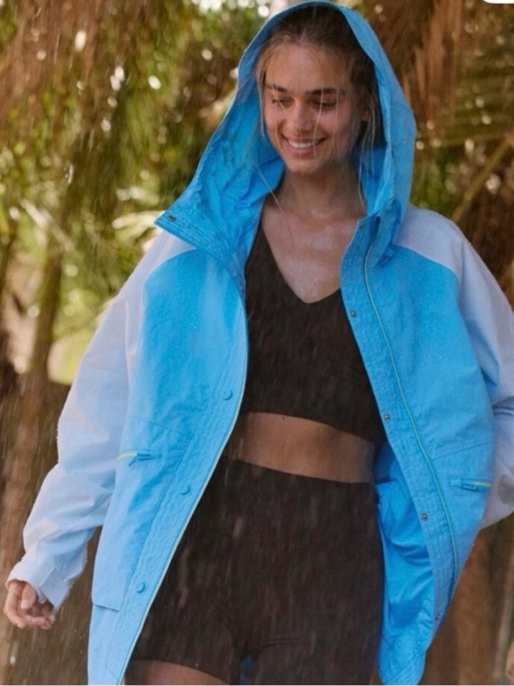 Free People, FP Movement Singing in The Rain Packable Jacket Size Medium